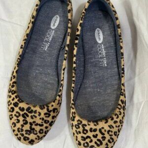 Womens DR SCHOLL'S Memory‎ Foam Slip On Flat Shoes Sz 7.5 M Leopard Print